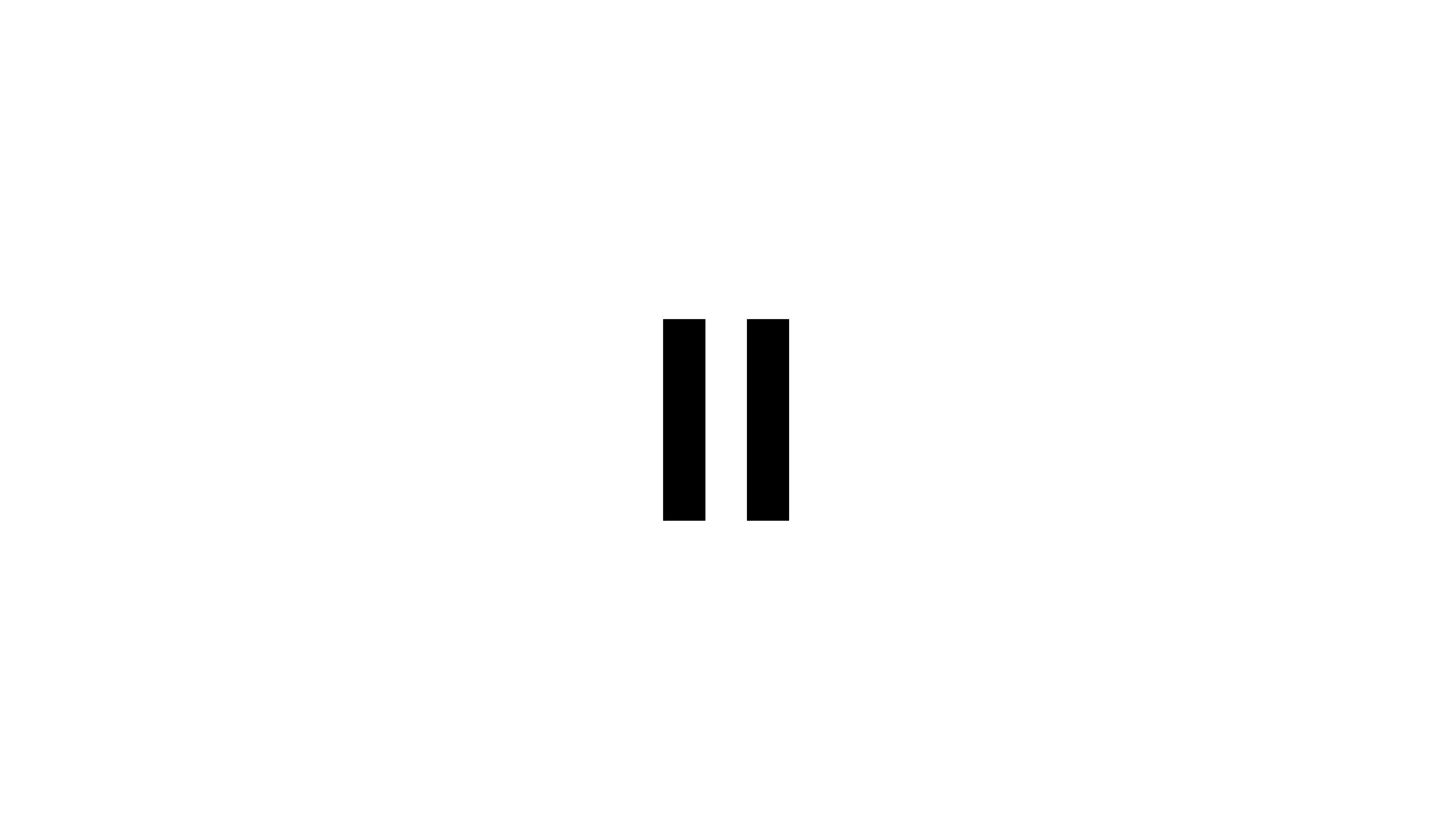 Pause symbol with two vertical black bars on a white background.