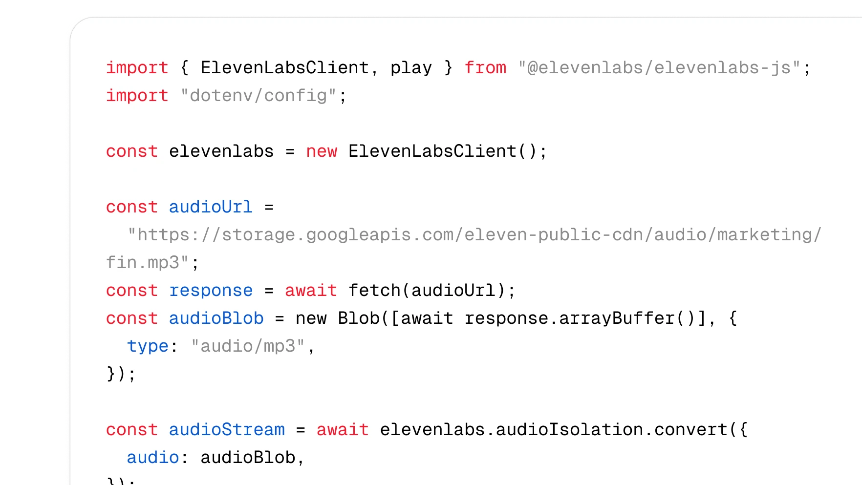 Voice isolator - code snippet