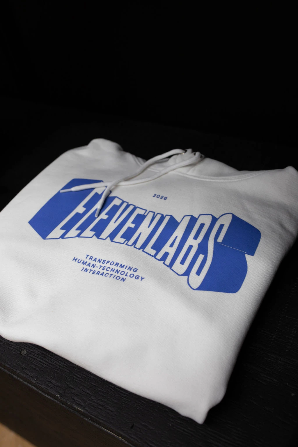 White hoodie featuring the ELEMENTLAB logo, 2026, and “Transforming Human-Technology Interaction.”